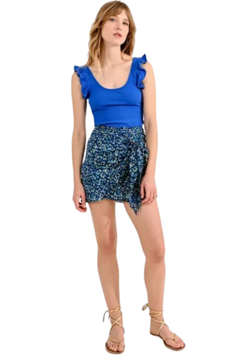 MOLLY BRACKEN LADIES WOVEN SKIRT LA1528 BLUE OCEANE