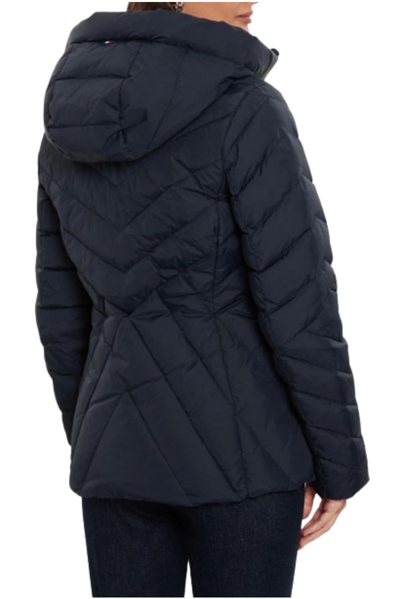 TOMMY HILFIGER CHEVRON MW DOWN JACKET NAVY BLUE DW5