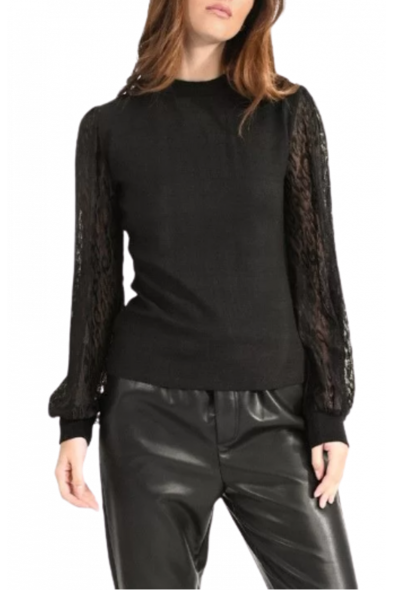 MOLLY BRACKEN LADIES KNITTED TOP - LA870 BLACK FRANCE