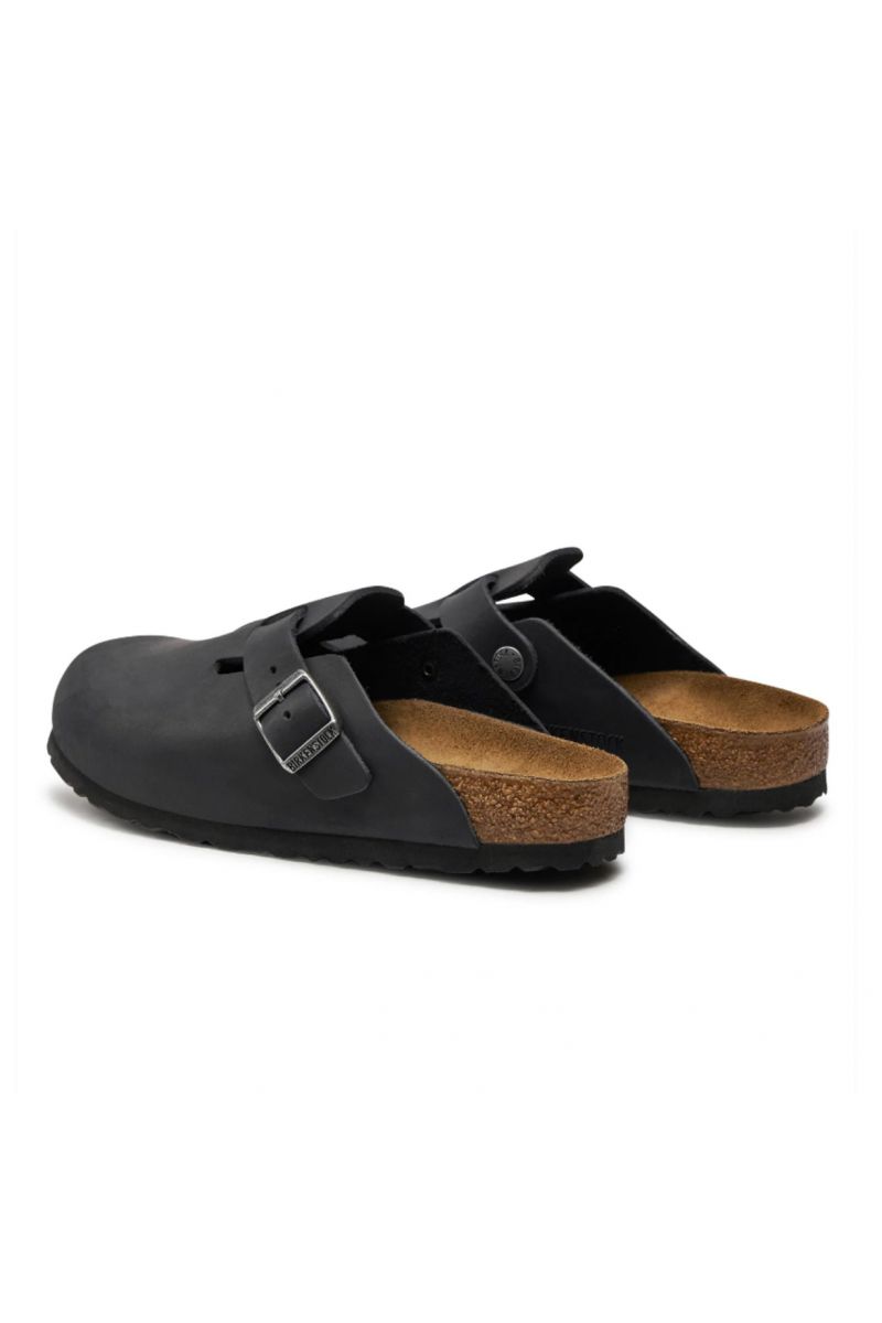 BIRKENSTOCK LEATHER BOSTON LEOI BLACK NARROW ESSENTIAL UNISEX