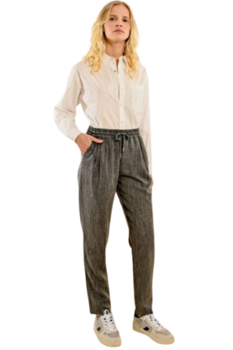 MOLLY BRACKEN LADIES WOVEN PANTS GREY FRANCE - T1397BCN