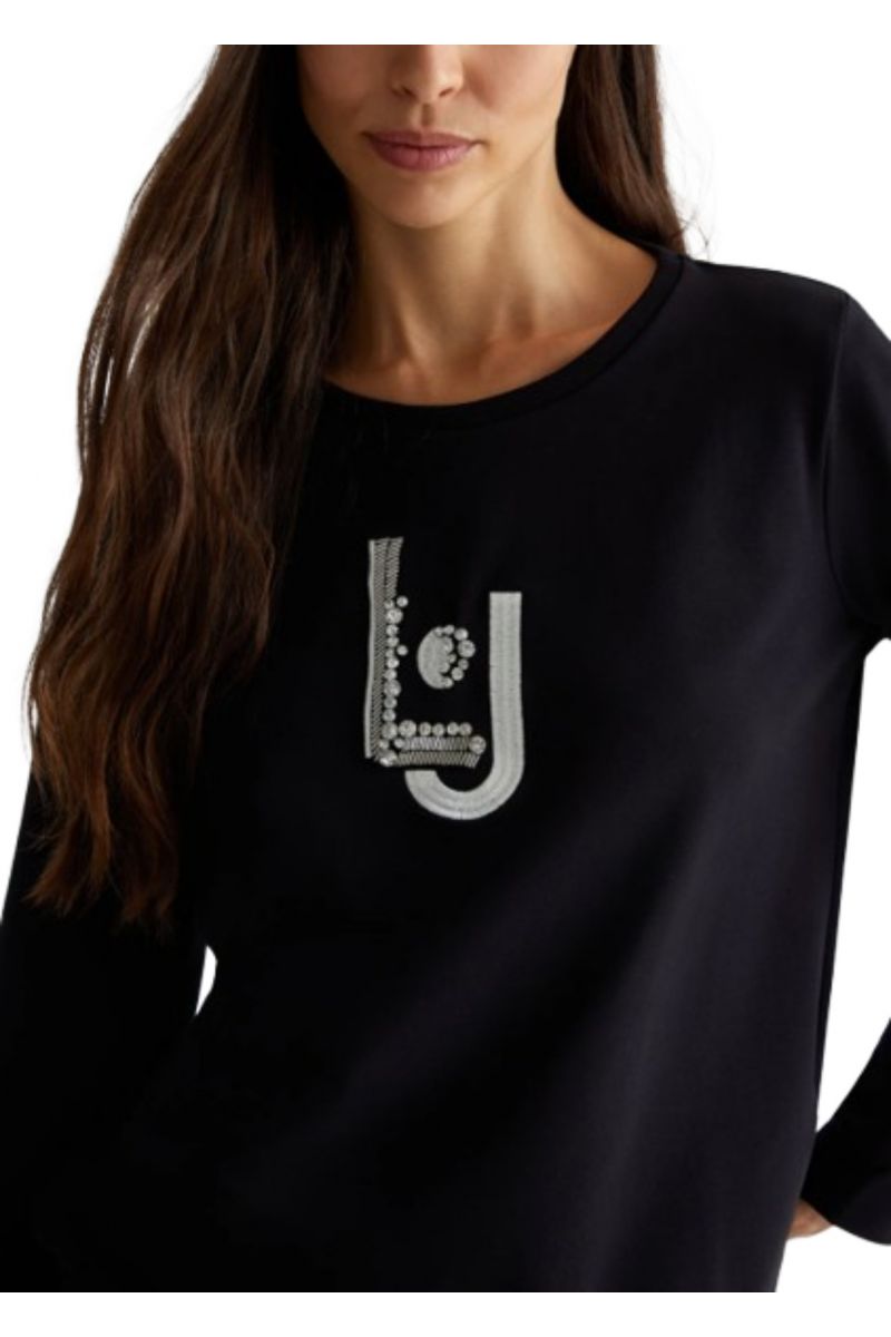 LIU JO SPORT TF4F02 ECS FELPA CHIUSA SWEATSHIRTS BLACK