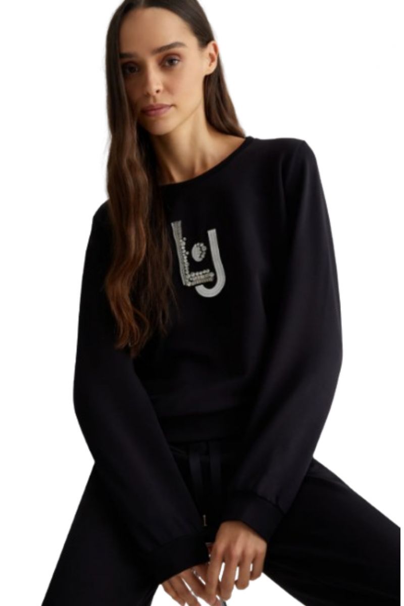 LIU JO SPORT TF4F02 ECS FELPA CHIUSA SWEATSHIRTS BLACK