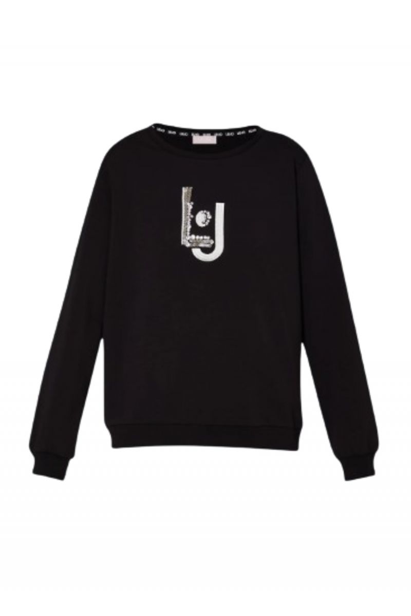 LIU JO SPORT TF4F02 ECS FELPA CHIUSA SWEATSHIRTS BLACK