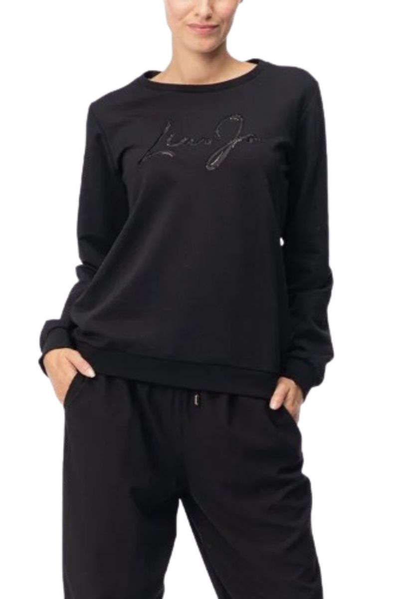 LIU JO SPORT TF4F02 ECS FELPA CHIUSA SWEATSHIRT BLACK