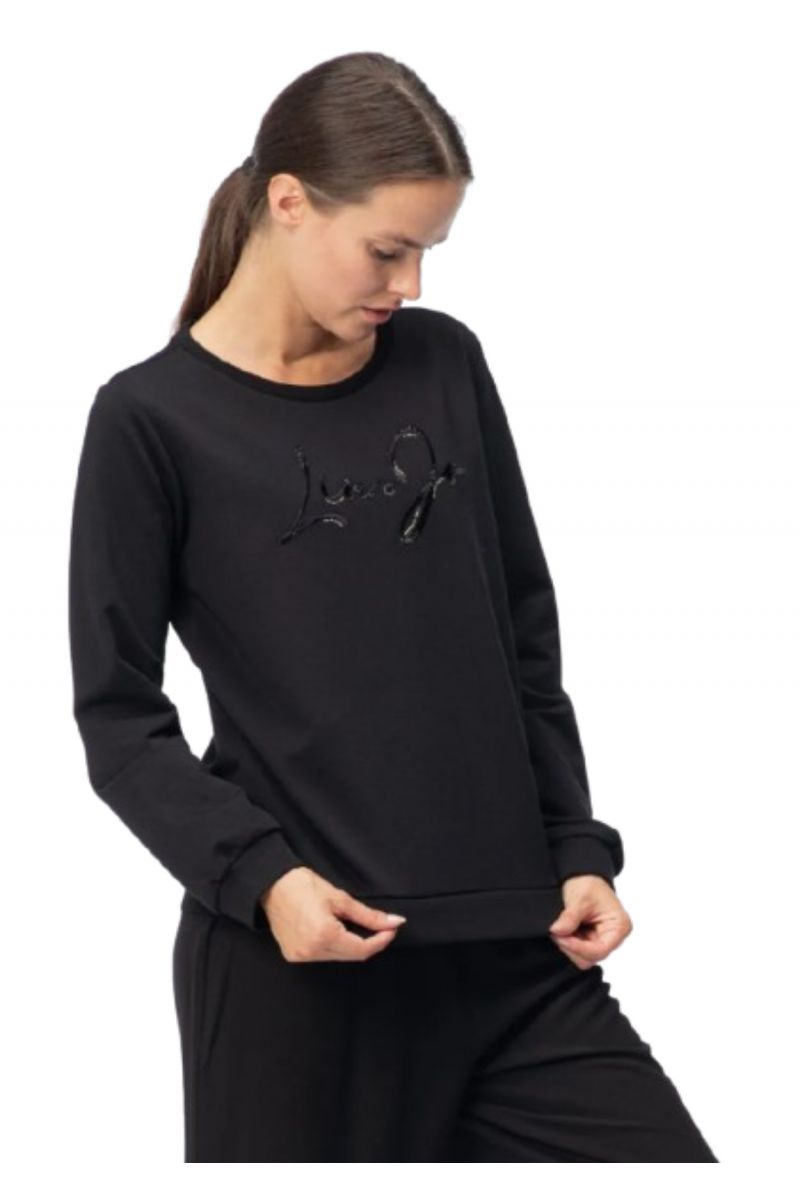 LIU JO SPORT TF4F02 ECS FELPA CHIUSA SWEATSHIRT BLACK