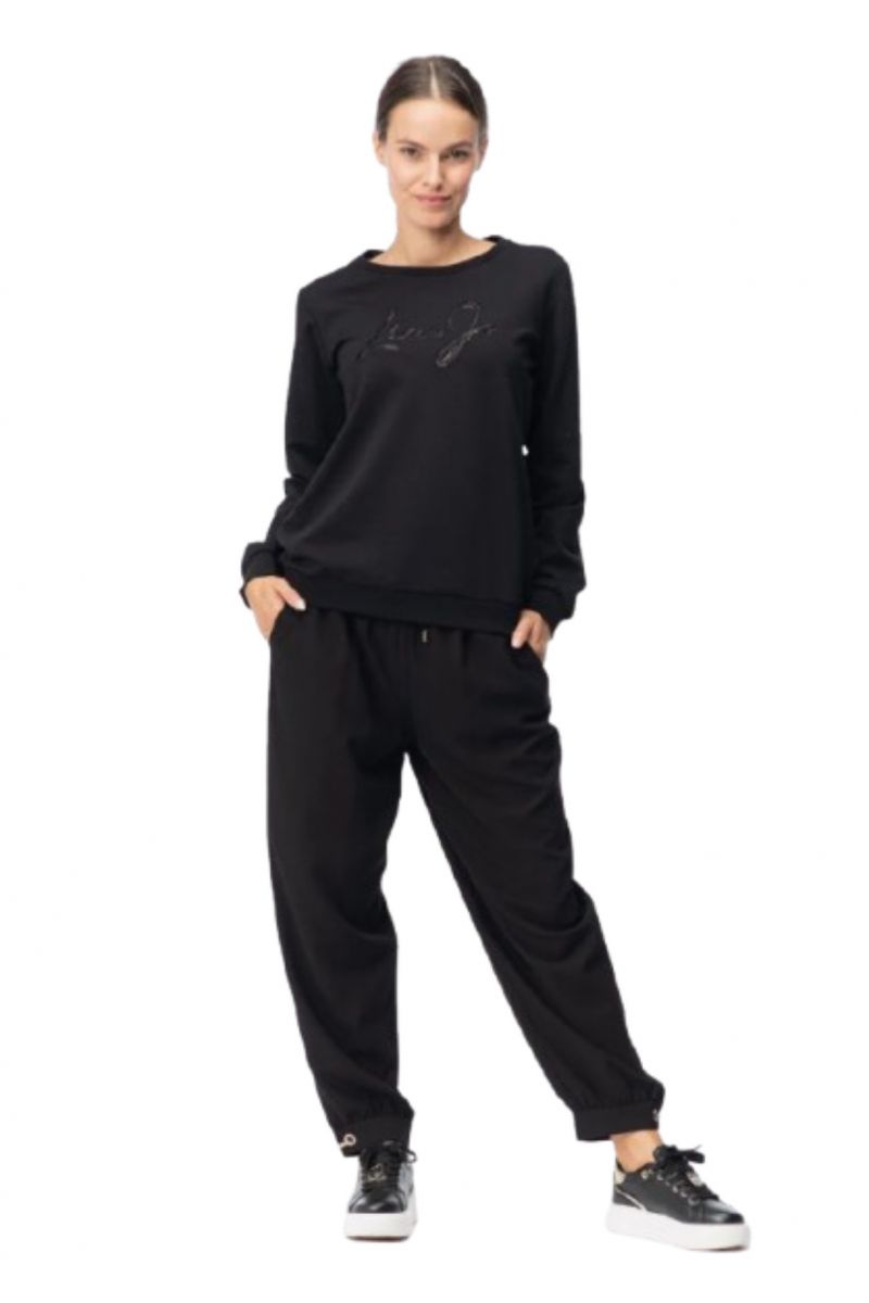 LIU JO SPORT TF4F02 ECS FELPA CHIUSA SWEATSHIRT BLACK