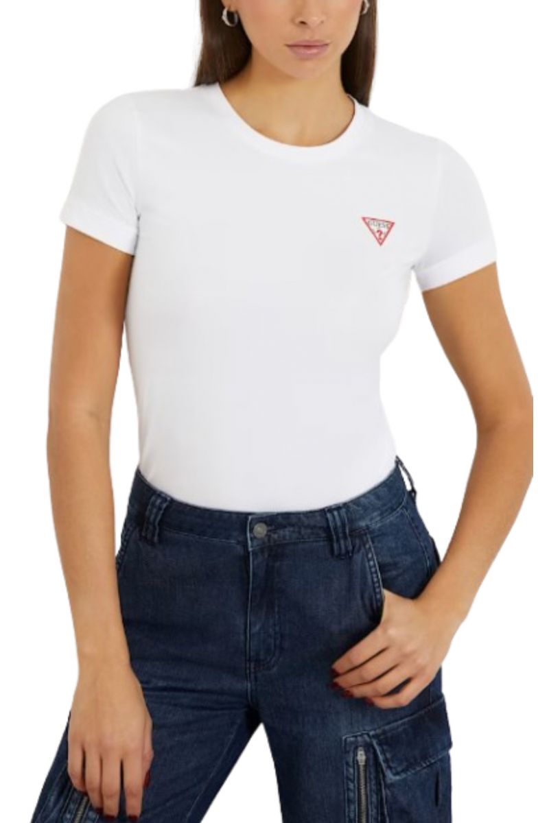 GUESS SS CN MINI TRIANGLE TEE T-SHIRT WHITE