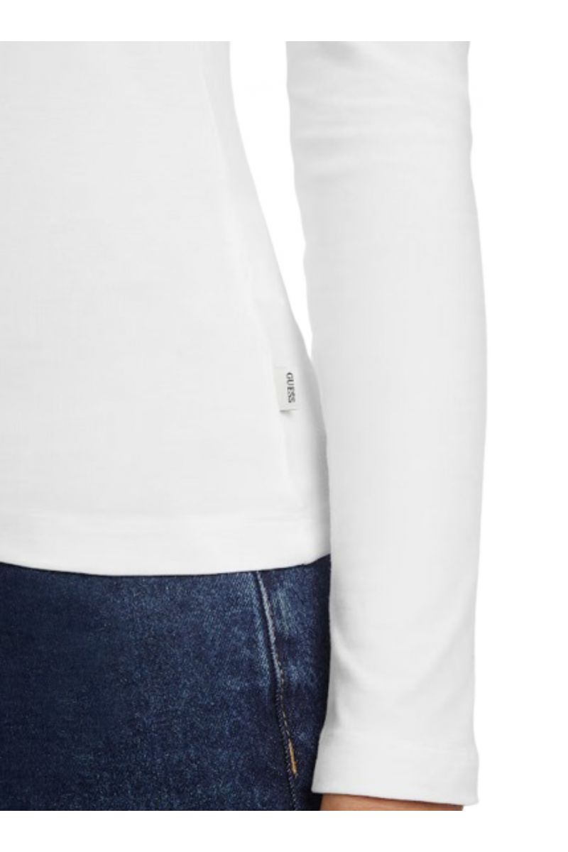 GUESS GJ LS VN SLIM MINI A - MID ORGANIC STRETCH JERSEY 180 WHITE