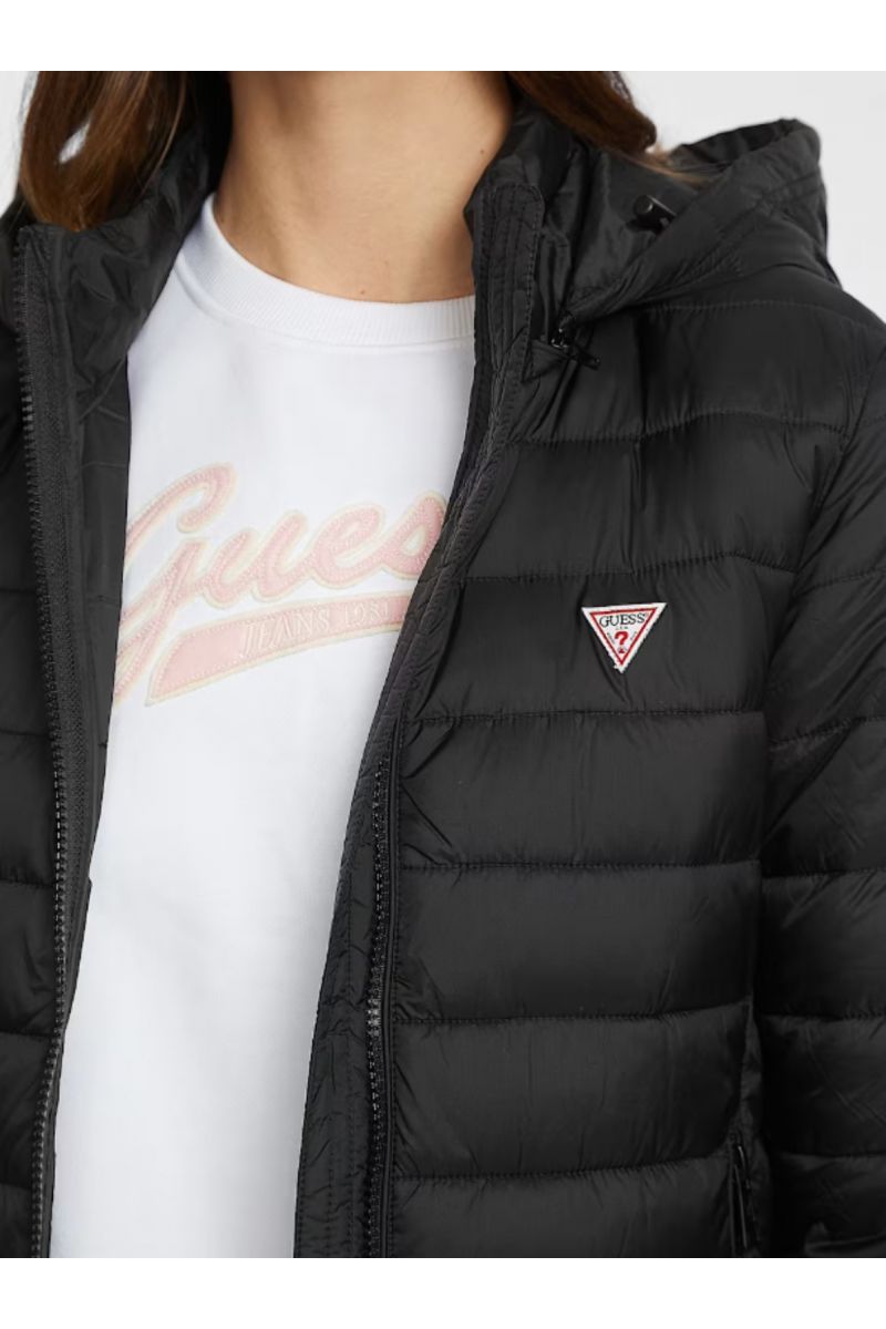 GUESS GJ HOODED PUFFER JACKET BLACK