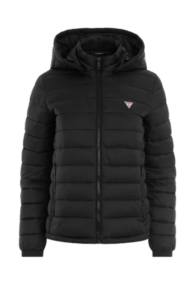 GUESS GJ HOODED PUFFER JACKET BLACK