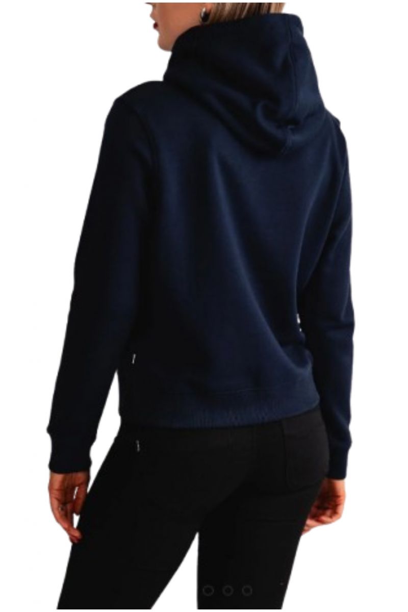 GUESS G2 HOOD REG MINI TRI - ORGANIC CD/FL SOT FLEECE 350 DARK BLUE