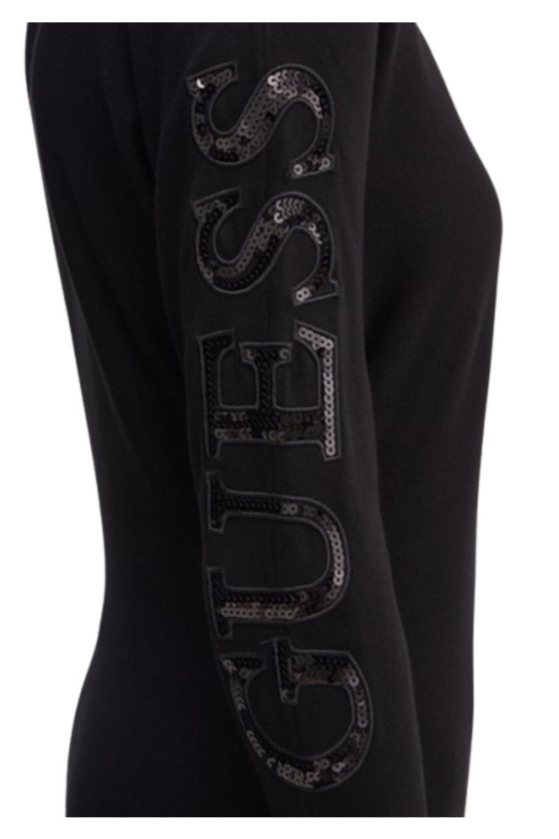 GUESS MAEVE LOGO BAT SLEEVE SWTR BLACK