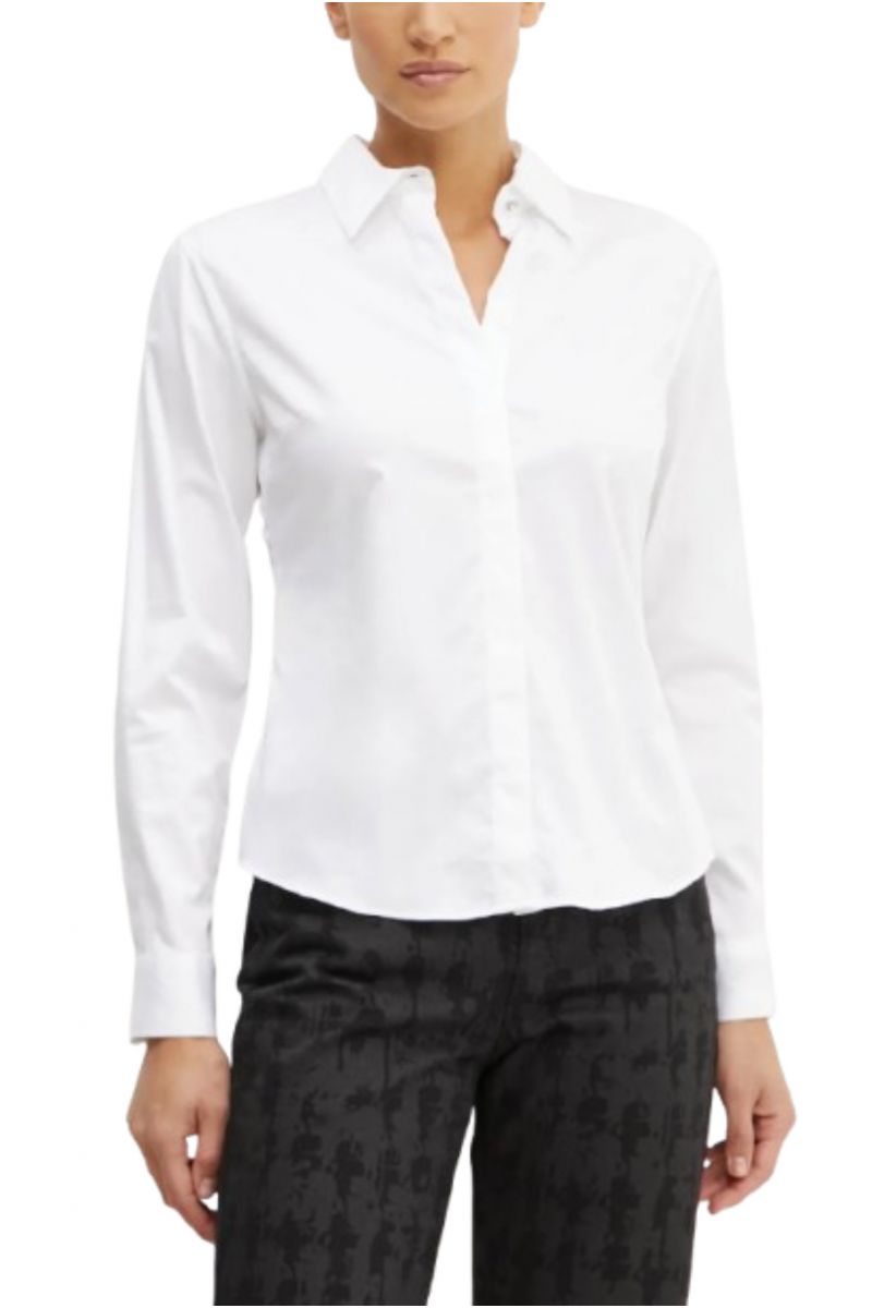 GUESS - TIZIANA LS LOGO CUFF SHIRT WHITE - 357494