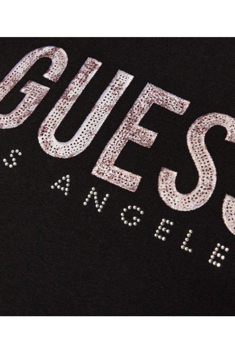 GUESS - SS CN PYTHON LOGO TEE BLACK/STRASS - 357493