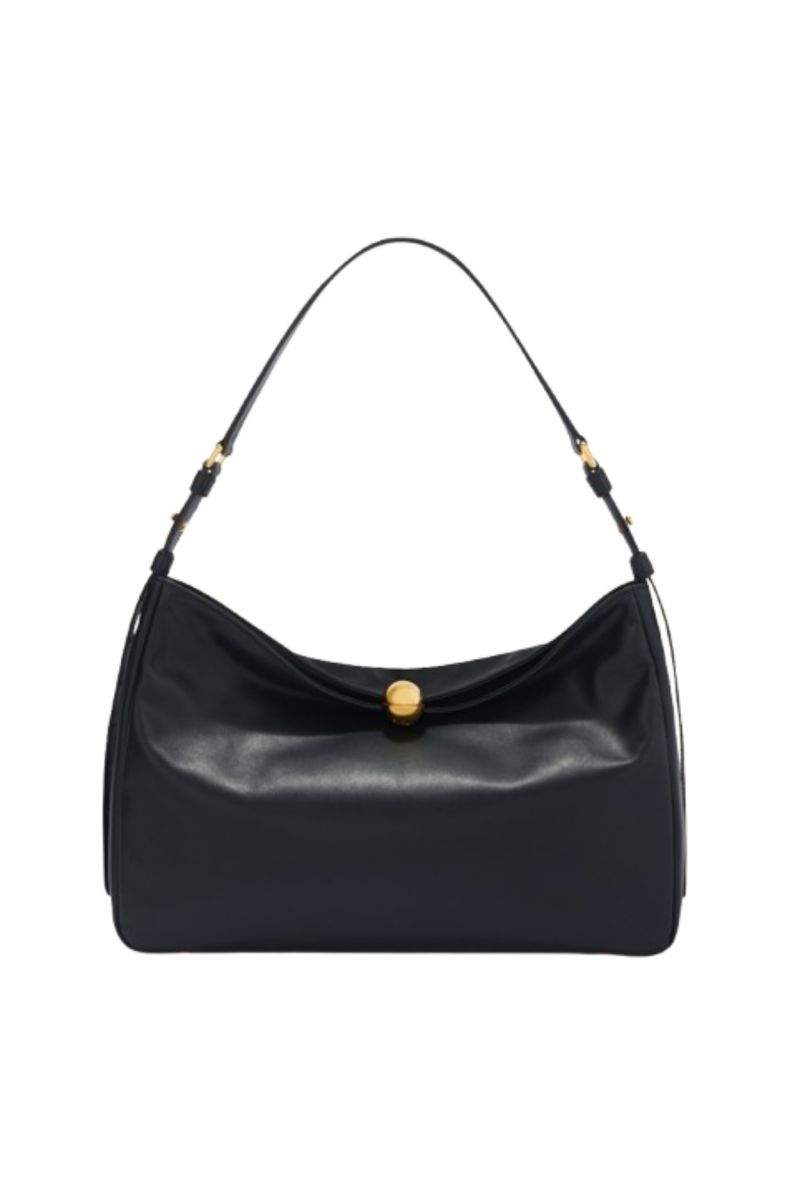 FURLA SFERA SOFT L SHOULDER BAG 100% LEATHER BLACK