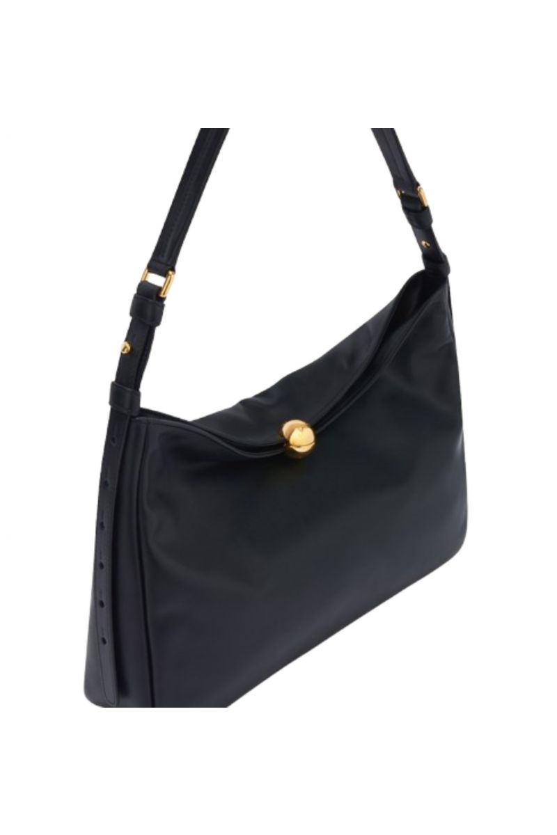 FURLA SFERA SOFT L SHOULDER BAG 100% LEATHER BLACK