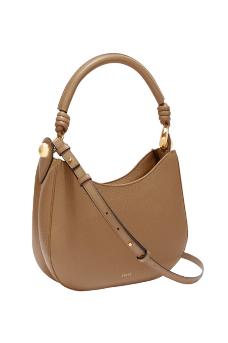 FURLA SFERA S HOBO 100% LEATHER DESERTO