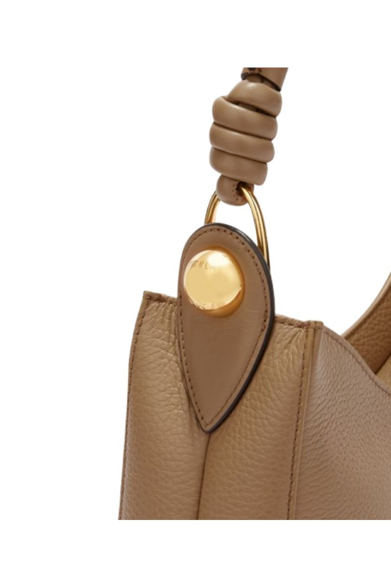 FURLA SFERA S HOBO 100% LEATHER DESERTO