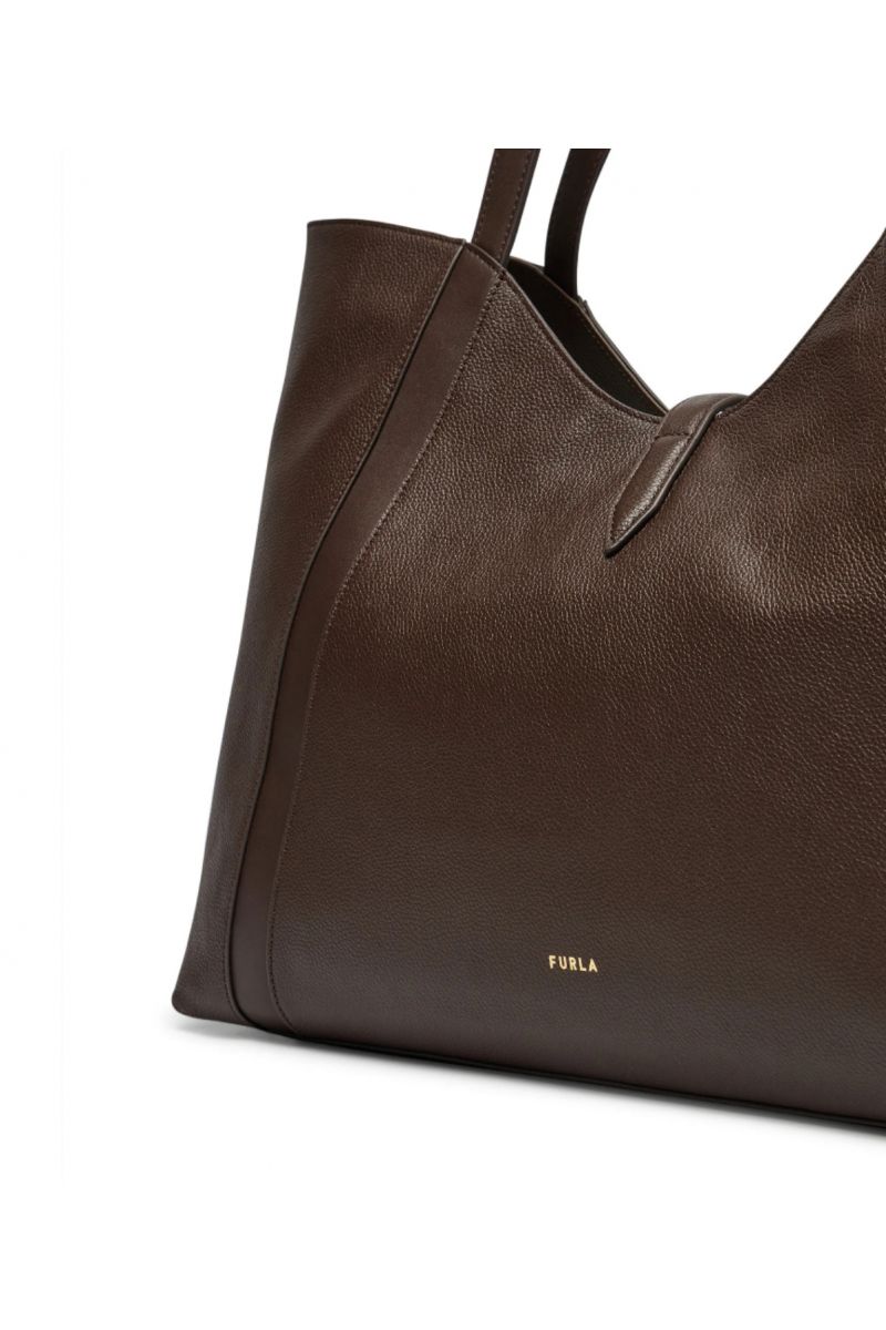 FURLA GOCCIA XL HOBO 100% LEATHER CIOCCOLATO