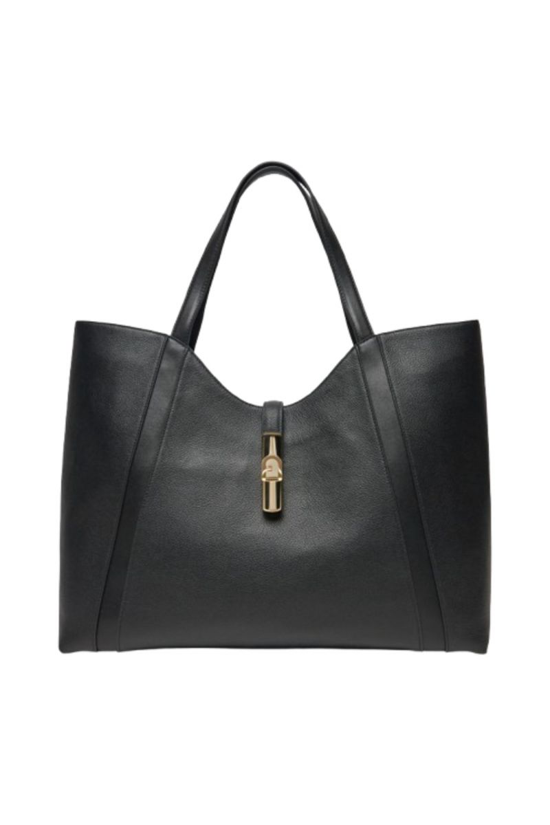 FURLA GOCCIA XL HOBO 100% LEATHER BLACK