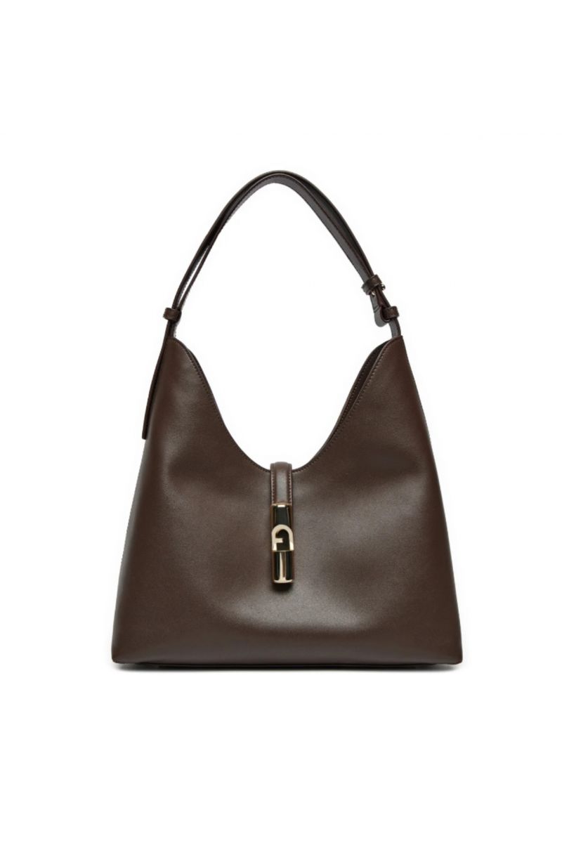 FURLA GOCCIA M HOBO 100% LEATHER CIOCCOLATO