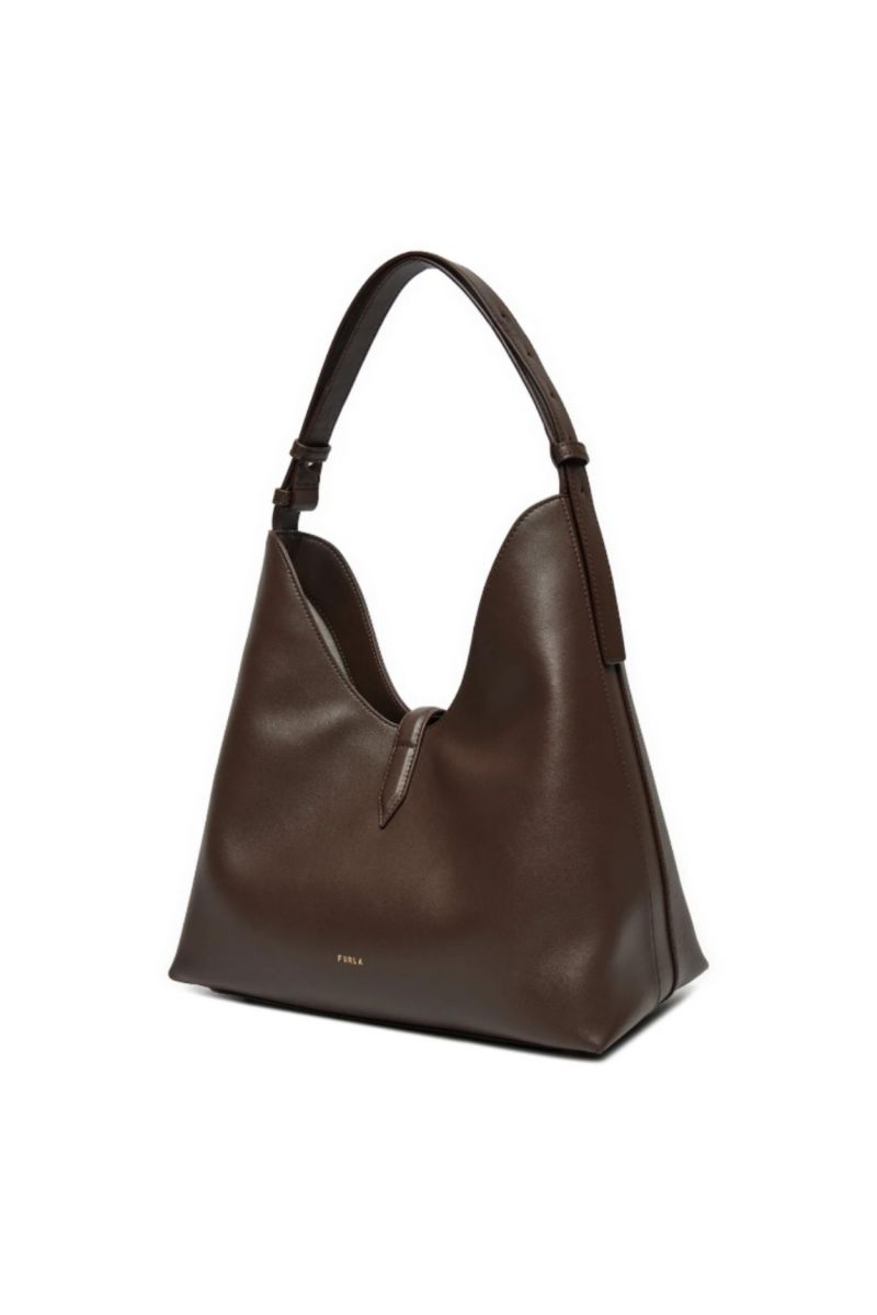 FURLA GOCCIA M HOBO 100% LEATHER CIOCCOLATO