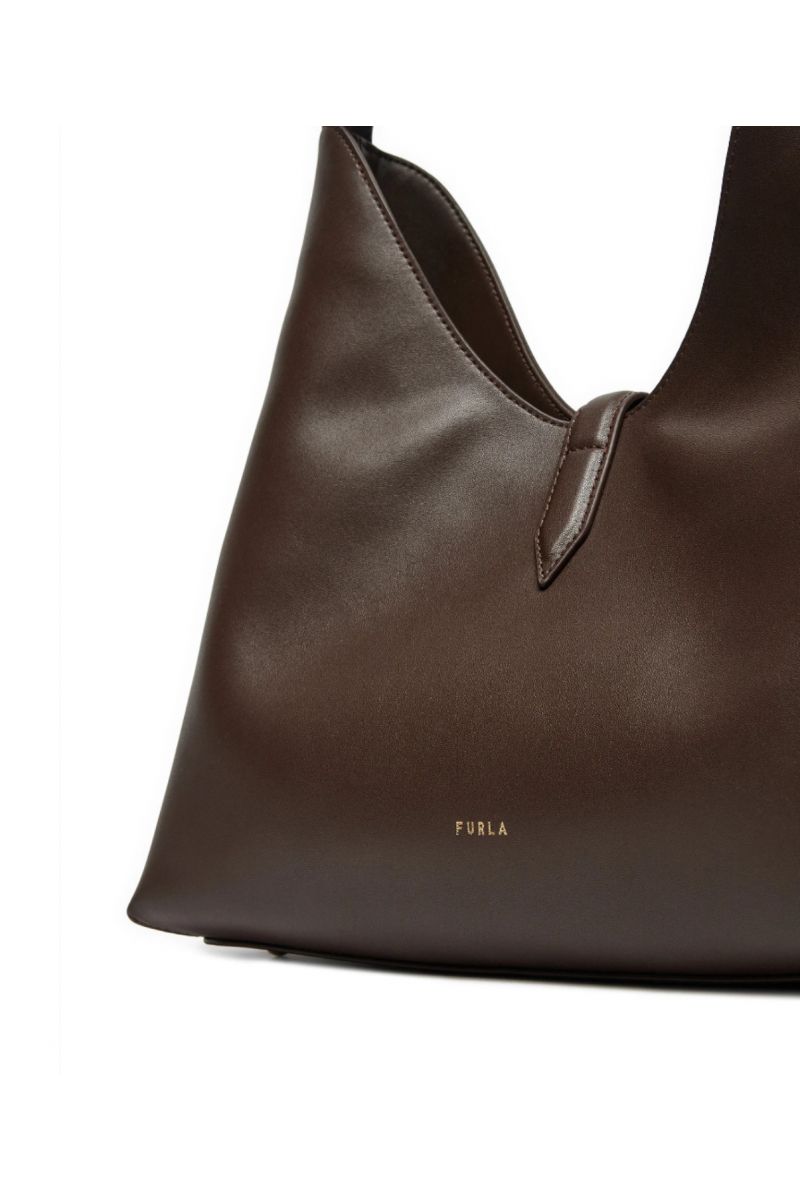 FURLA GOCCIA M HOBO 100% LEATHER CIOCCOLATO