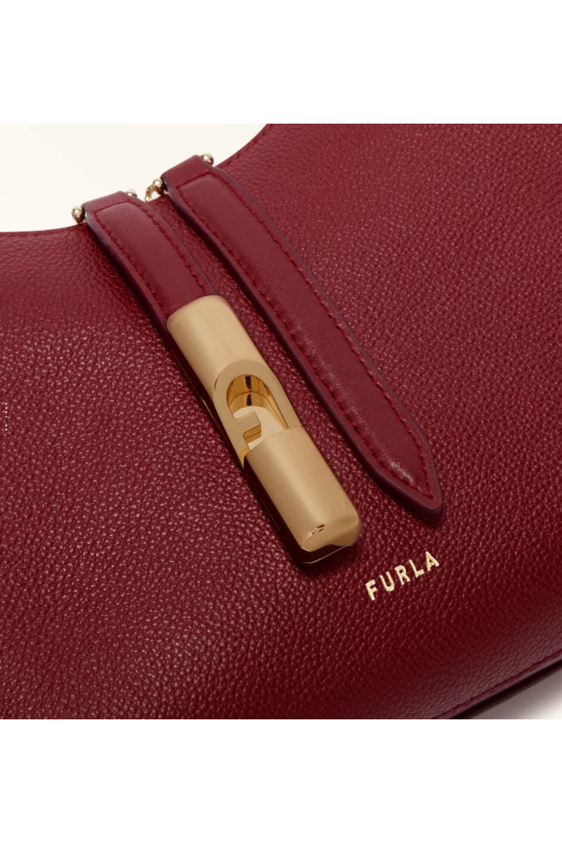 FURLA GOCCIA S SHOULDER BAG 100% LEATHER BORDEAUX