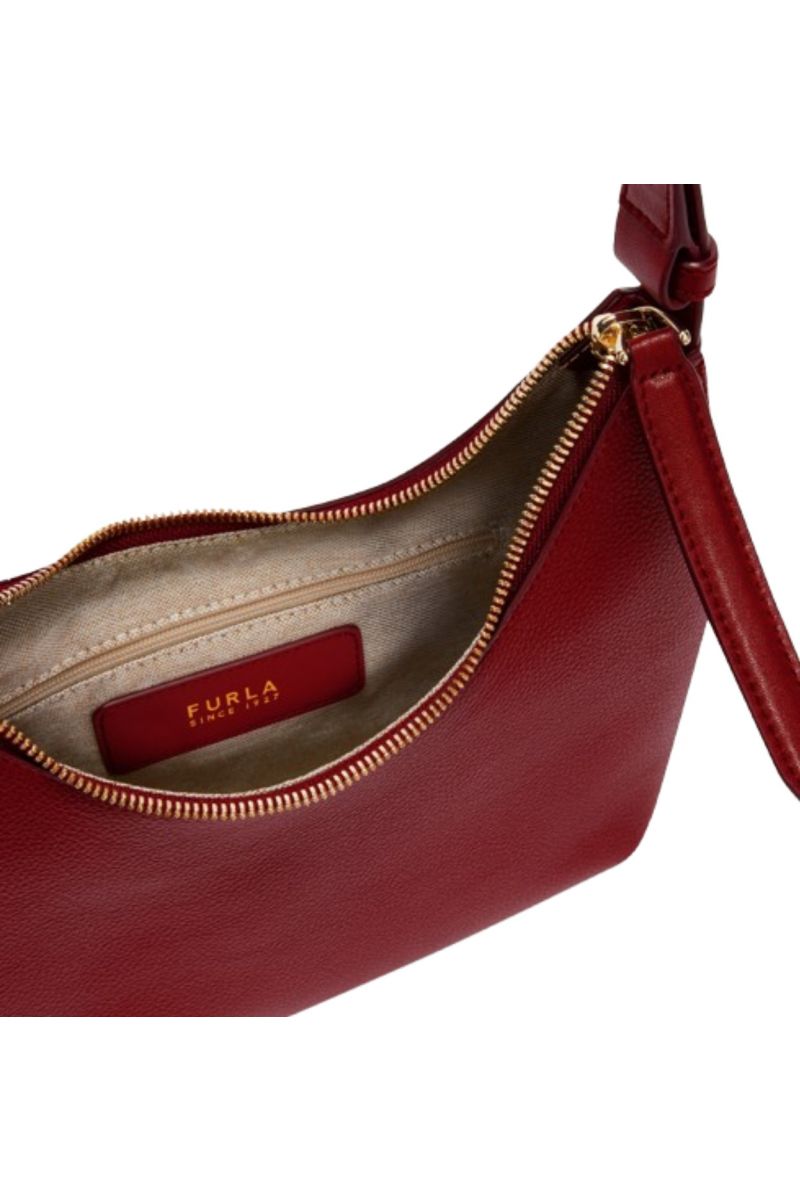 FURLA GOCCIA S SHOULDER BAG 100% LEATHER BORDEAUX