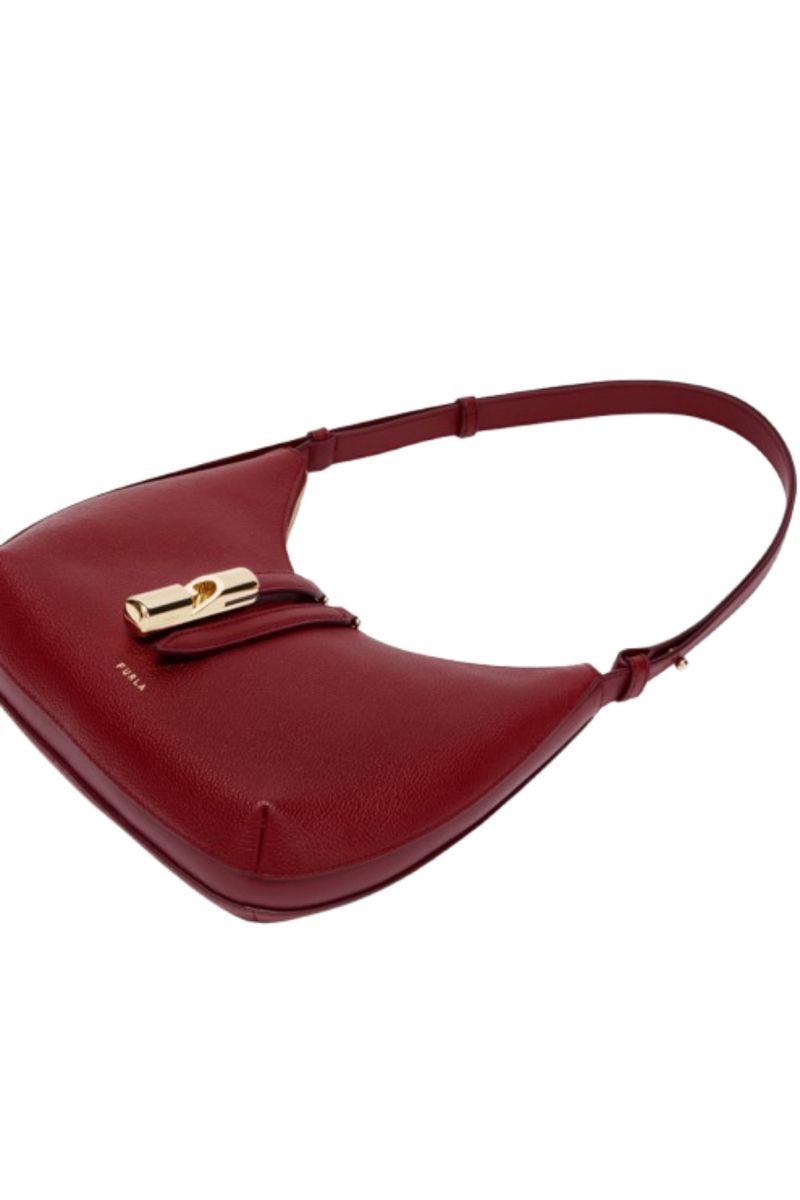 FURLA GOCCIA S SHOULDER BAG 100% LEATHER BORDEAUX