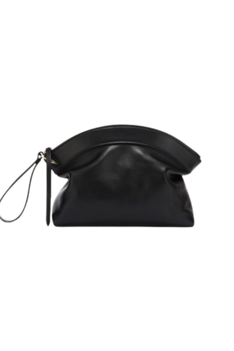 FURLA ERICA POUCH BAG 100% LEATHER NERO