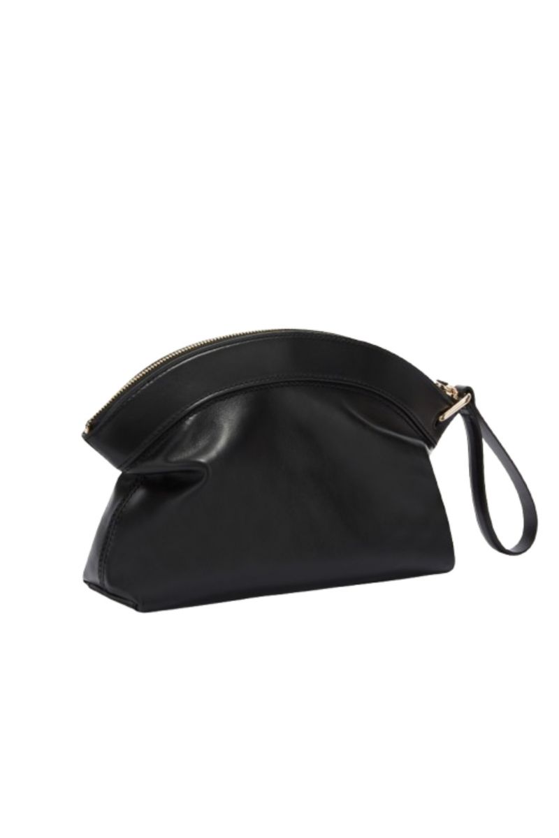 FURLA ERICA POUCH BAG 100% LEATHER NERO