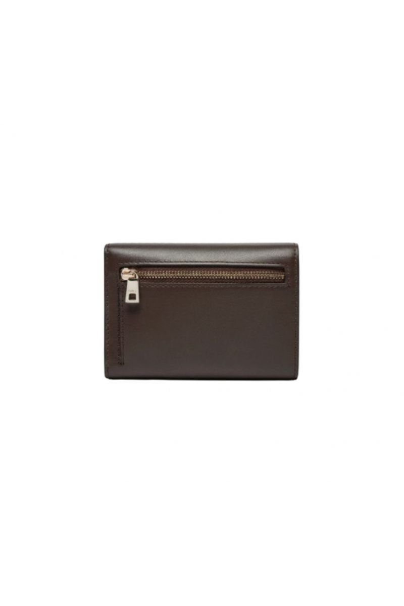 FURLA SFERA M COMPACT WALLET 100% LEATHER CIOCCOLATO