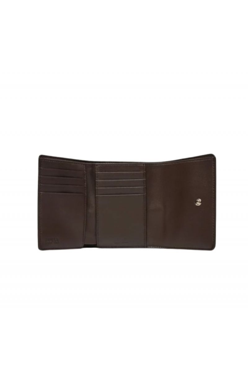 FURLA SFERA M COMPACT WALLET 100% LEATHER CIOCCOLATO