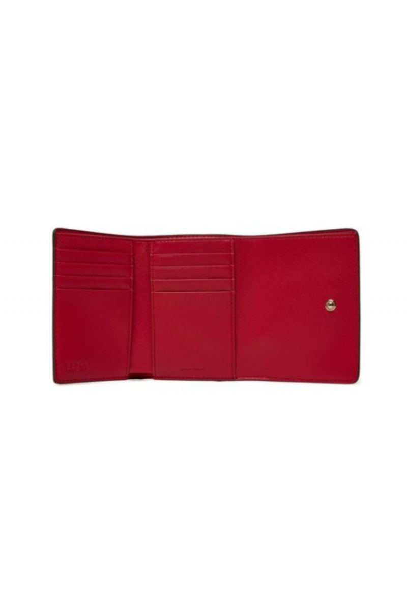 FURLA SFERA M COMPACT WALLET 100% LEATHER VINTELLO ROMA ROSSO VENEZIANO