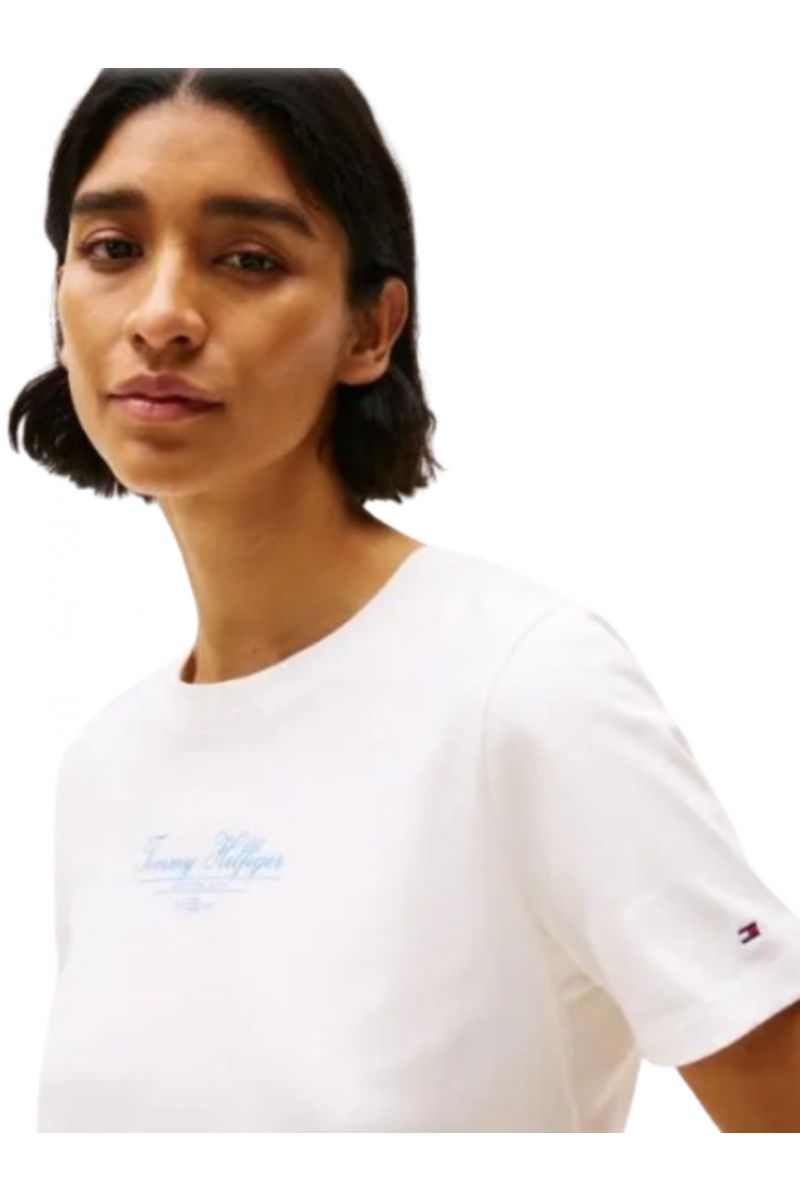 TOMMY HILFIGER - REG SCRIPT C-NK TEE SS WHITE - 357674